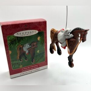 VTG A Pony for Christmas #4 Hallmark Keepsake Christmas Ornament Teddy Bear Xmas